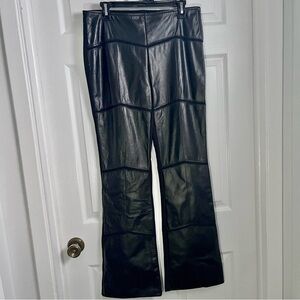 Vintage Mosskito Leather pants Women Medium / Large black stretch flare rock